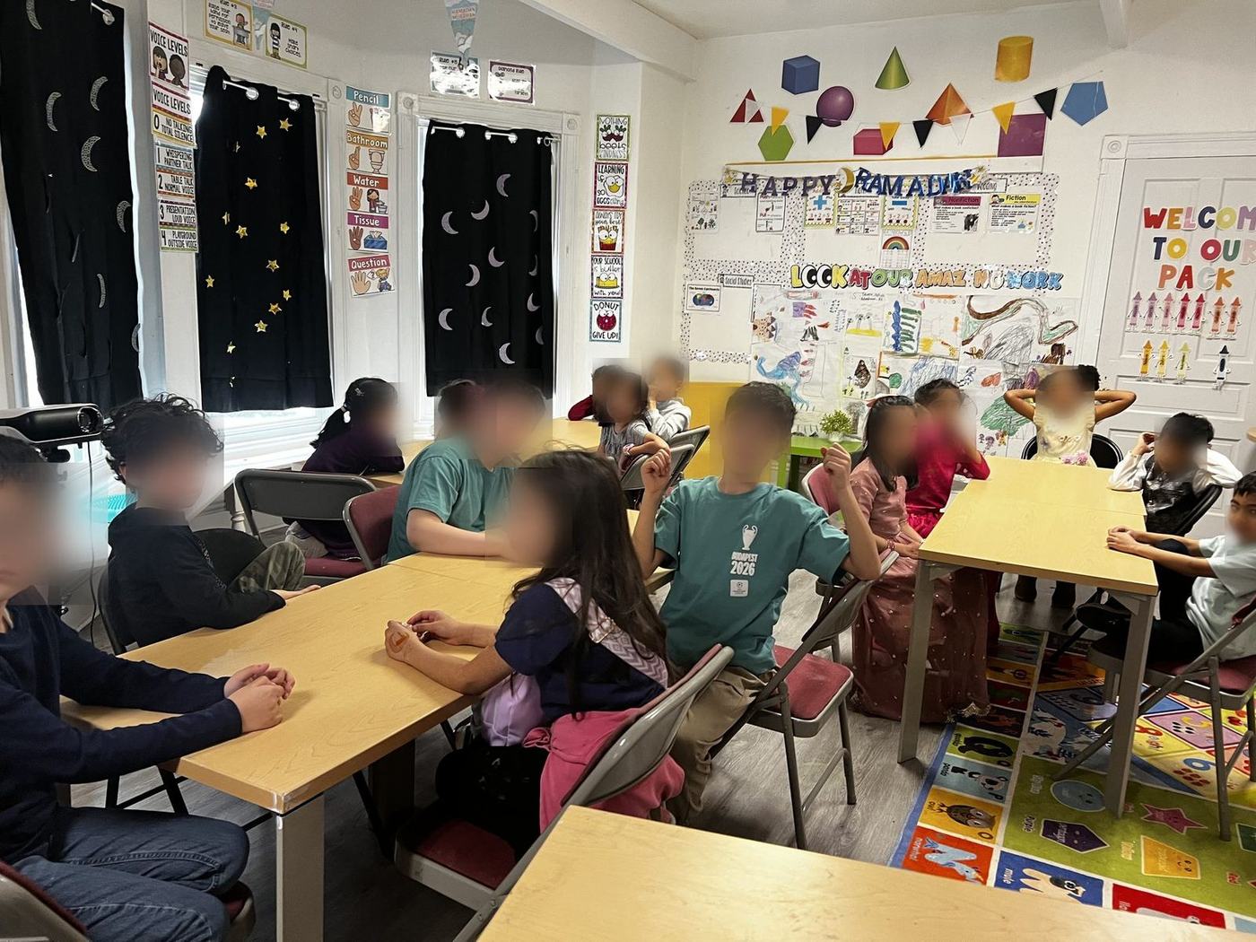 An Olive Branch classroom decorated for Ramadan